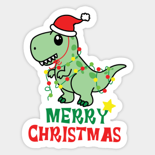 Santa dinosaur, Minimalist Santa Claus Sticker